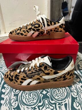 Reebok Leopard-Print Tennis Sneakers